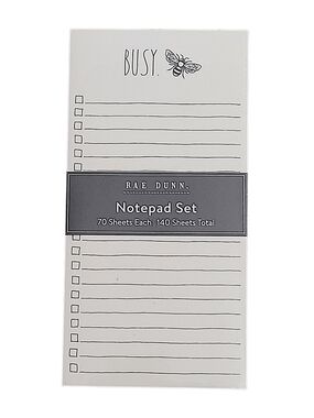 Rae Dunn Busy Bee & Queen Bee Checklist Notepad Set